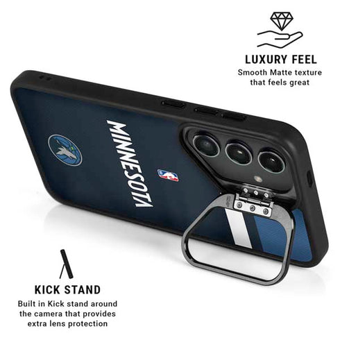 NBA Minnesota Timberwolves Jersey Galaxy S24 FE Kickstand Case